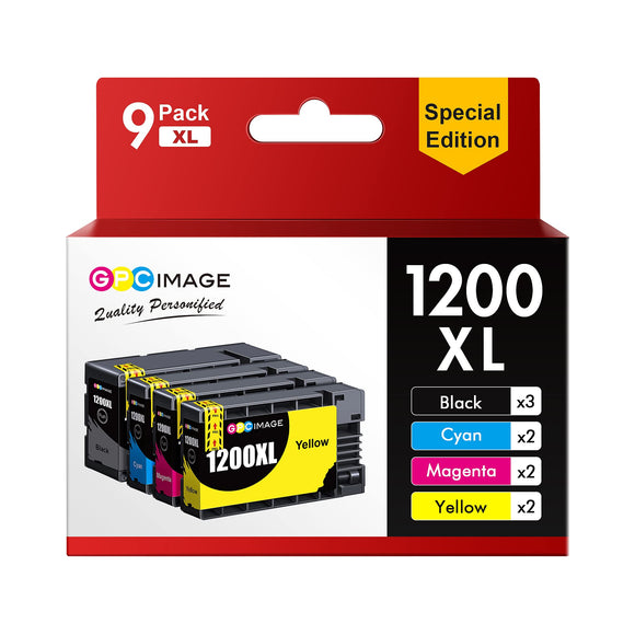 GPC Image Compatible Ink Cartridge Replacement for Canon 1200XL PGI-1200 XL 1200XL to use with MAXIFY MB2720 MB2320 MB2700 MB2120 MB2020 MB2350 Printer Tray (Black, Cyan, Magenta, Yellow)