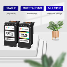 Manufactured Ink Cartridge Replacement for Canon PG-245XL CL-246XL PG-243 CL-244 Ink Cartridge 245 and 246 to use with PIXMA MX492 MX490 MG2420 MG2522 MG2920 TS3320 (1 Black,1 Tri-Color)