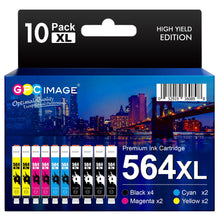 GPC Image Compatible Ink Cartridge Replacement for HP 564XL 564 XL Compatible with DeskJet 3520 3522 Officejet 4620 Photosmart 5520 6510 6520 7520 7525 Printer (Black Cyan Magenta Yellow, 10 Pack)
