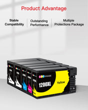 GPC Image Compatible Ink Cartridge Replacement for Canon 1200XL PGI-1200 XL 1200XL to use with MAXIFY MB2720 MB2320 MB2700 MB2120 MB2020 MB2350 Printer Tray (Black, Cyan, Magenta, Yellow)