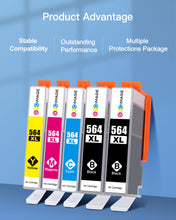 GPC Image Compatible Ink Cartridge Replacement for HP 564XL 564 XL compatible with DeskJet 3520 3522 Officejet 4620 Photosmart 5520 6510 6515 6520 7520 7525 Printer (Black Cyan Magenta Yellow,10 Pack)