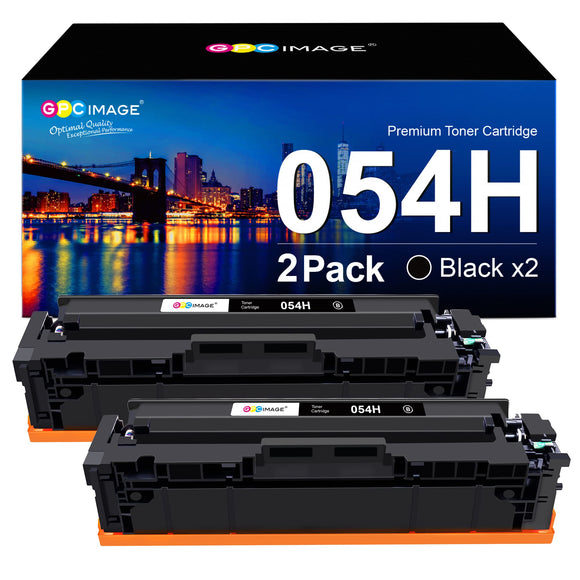 GPC Image Compatible Toner Cartridge Replacement for Canon 054H 054 CRG-054 to use with Canon Color ImageCLASS MF644Cdw MF642Cdw LBP622Cdw MF641Cw Toner Printer Tray (2 Black)