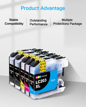 GPC Image Compatible Ink Cartridge Replacement for Brother LC203XL LC203 to use with MFC-J480DW MFC-J680DW MFC-J880DWMFC-J485DW MFC-J4620DW MFCJ5720DW (4 Black, 2 Cyan, 2 Magenta, 2 Yellow, 10-Pack)