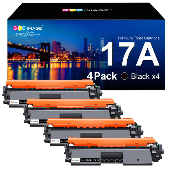 GPC Image Compatible Toner Cartridge Replacement for HP 17A CF217A Compatible with Laserjet Pro M102a M102w Pro MFP M130nw M130a M130fn M130fw Series Printer Tray (4 Black)