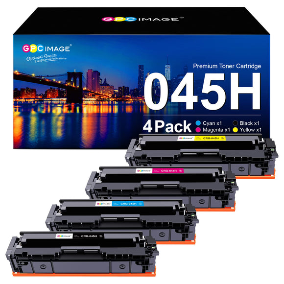 GPC Image Compatible Toner Cartridge Replacement for Canon 045 Toner Cartridges 045h CRG-045H for Color ImageCLASS MF634Cdw MF632Cdw LBP612Cdw LBP613Cdw MF632 MF634 Series Printer Tray(4-Pack)