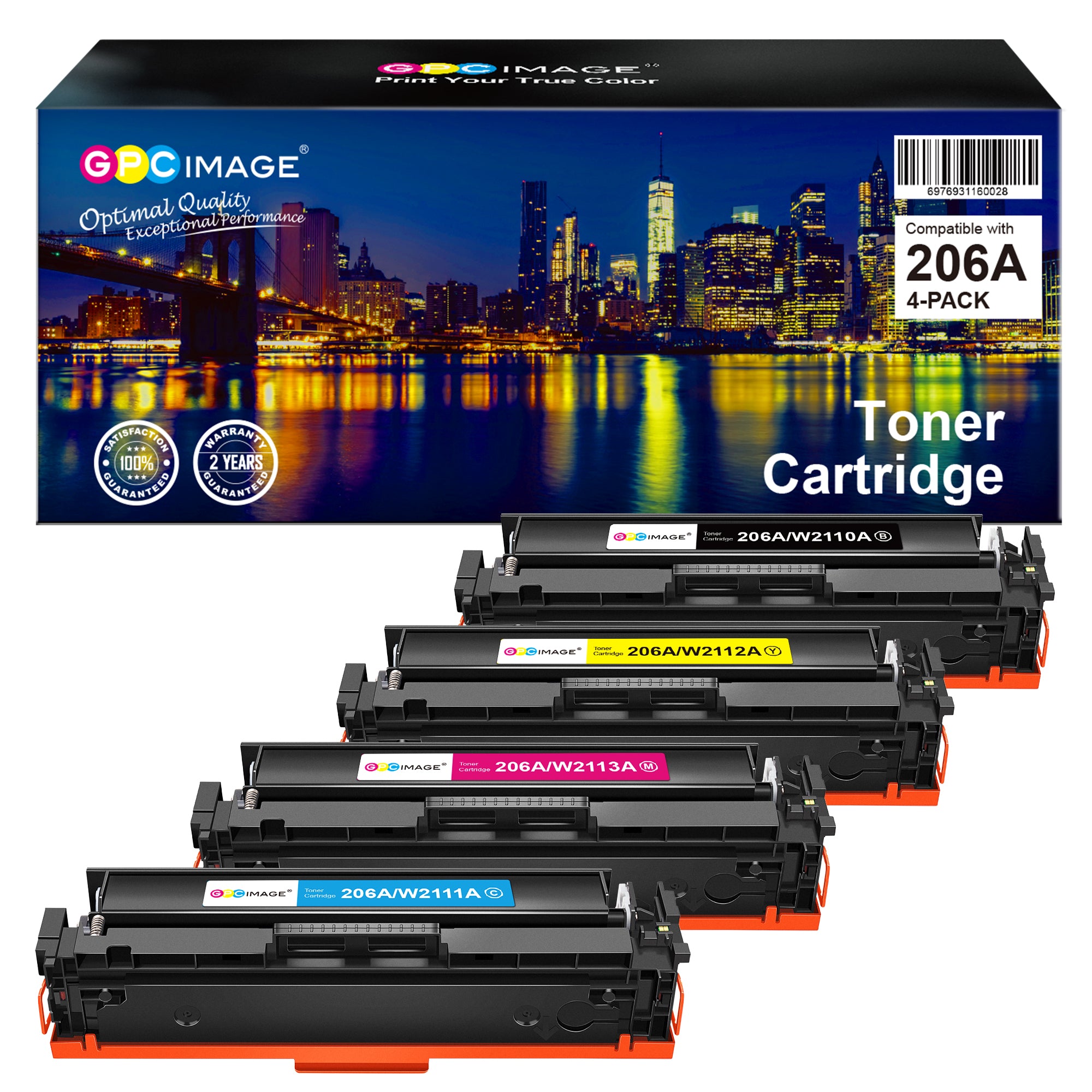 GPC Image Compatible Toner Cartridge Replacement for 206A Toner Cartridges 4 Pack
