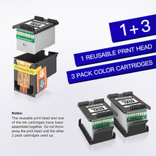 Remanufactured Ink Cartridge Replacement for HP 65 65XL 65 XL N9K04AN Eco-Saver use with DeskJet 3720 3721 3752 2621 2652 Envy 5055 5052 5058 5012 AMP 100 10 125 (1 Print Head+3 Black)