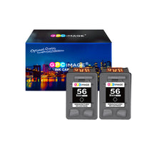Remanufactured Ink Cartridge Replacement for HP 56 C6656AN to use with Deskjet 5650 5850 5150,Officejet 4215 5610 6110,Photosmart 7150 7260 7350 7960,PSC 2510 1210 Printer Ink (2 Black)