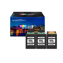 Remanufactured Ink Cartridge Replacement for HP 65 65XL 65 XL N9K04AN Eco-Saver use with DeskJet 3720 3721 3752 2621 2652 Envy 5055 5052 5058 5012 AMP 100 10 125 (1 Print Head+3 Black)