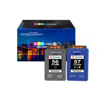 Remanufactured Ink Cartridges for HP 56 & 57 C6656AN C6657A 56 57 Ink to use with Deskjet 5650 5550 5150, Photosmart 7350 7260 7450 7550, PSC 2210 Printer (1 Black,1 Tri-Color, 2-Pack)