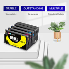 Remanufactured Ink Cartridge Replacement for HP 950XL 951XL 950 951 to use with OfficeJet Pro 8600 8610 8615 8100 8620 8630 8640 8625 251dw 271dw 276dw Printer (Black, Cyan, Magenta, Yellow)