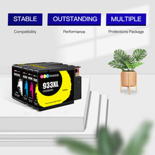 Remanufactured Ink Cartridge Replacement for HP 932XL 933XL 932 933 to use with Officejet 7110 6600 6700 6100 7612 7610 Printer (Black,Cyan,Magenta,Yellow)