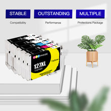 Remanufactured Ink Cartridge Replacement for Epson 127 T127 Ink to use with NX530 NX625 WF-3520 WF-3530 WF-3540 WF-7010 WF-7510 WF-7520 Printer (4Black 2Cyan 2Magenta 2Yellow)