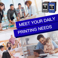 Remanufactured Ink Cartridges for HP 56 & 57 C6656AN C6657A 56 57 Ink to use with Deskjet 5650 5550 5150, Photosmart 7350 7260 7450 7550, PSC 2210 Printer (1 Black,1 Tri-Color, 2-Pack)